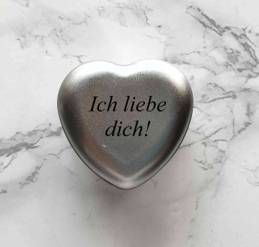 Kerzendose - Herz - aus Metall - mit Gravur