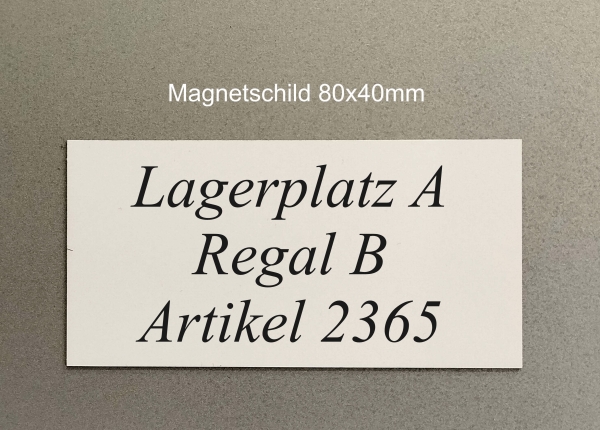Magnetschild - 80x40mm - mit Gravur