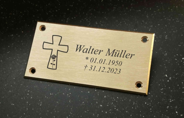 Grabschild mit Trauerbild