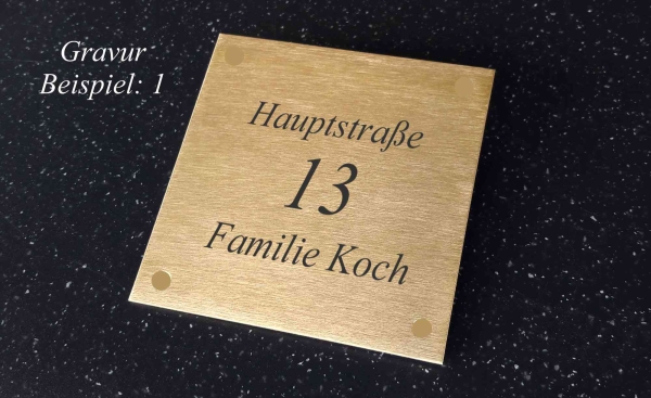 Messingschild - Grabschild - 120x120mm mit Gravur