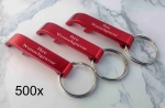 Flaschenöffner aus Aluminium - mit Gravur - rot - 500 Stück